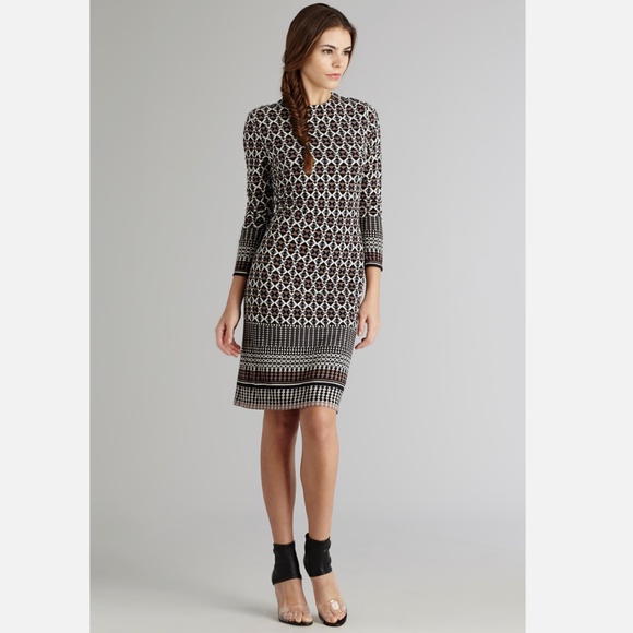 Donna Morgan LORI Sable Taupe Stretch Jersey Long Sleeve Sheath Dress Size 16 - Picture 1 of 11